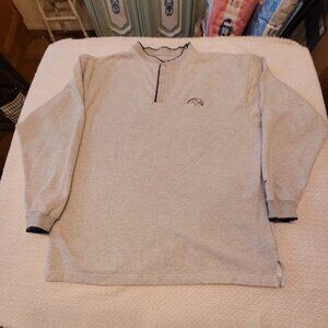 Denver Broncos Logo Athletic Men's Gray Henley Thermal Long Sleeve Shirt - XL